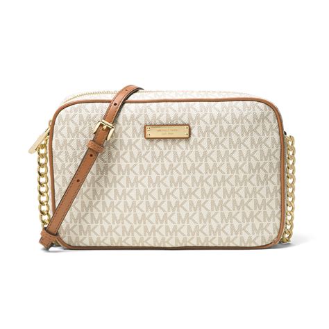 michael kors signature jet set vanilla messenger bag 